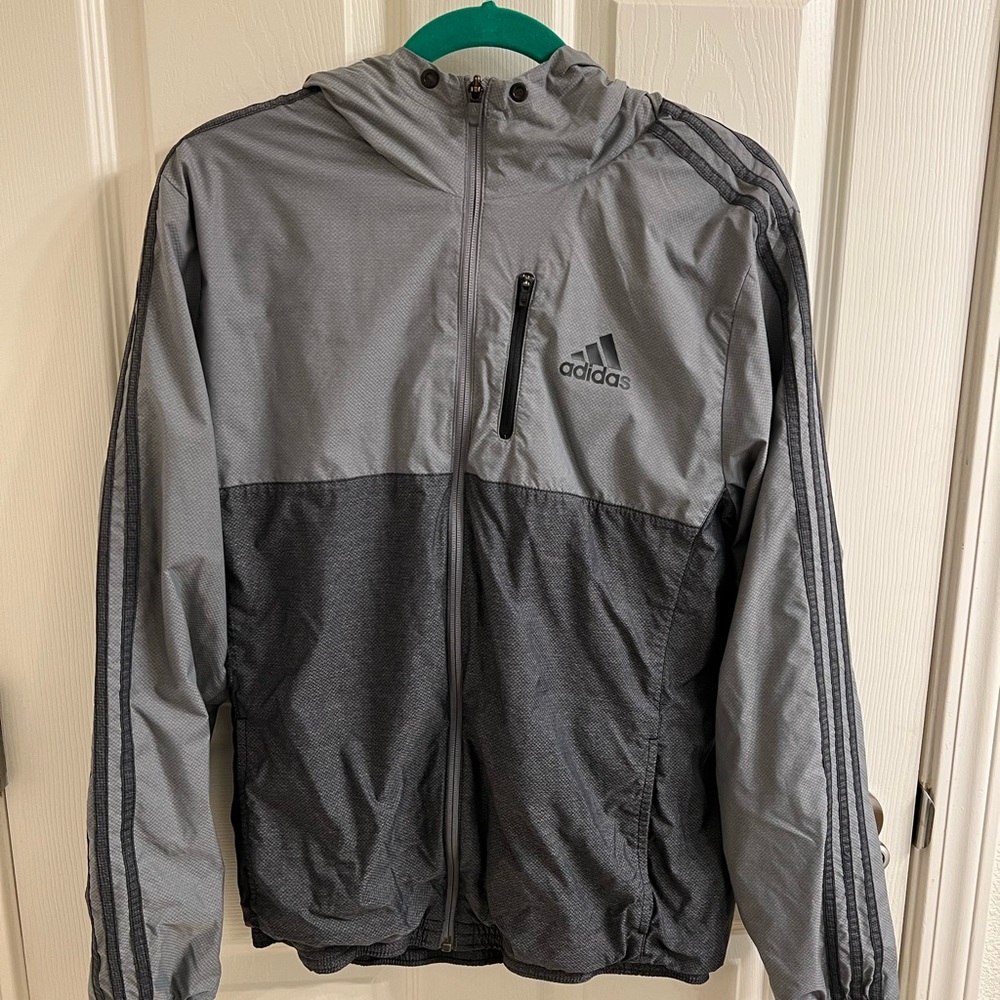 Gray Color-block Adidas Windbreaker